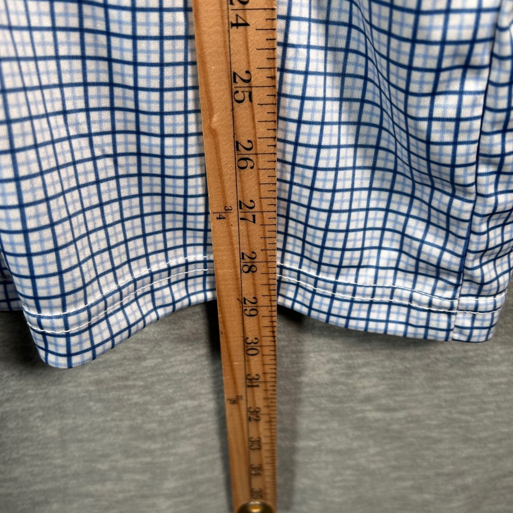 Collars & Co Dress Collar Polo Shirt Mens Medium Blue White Check  Business NWOT - Picture 6 of 7